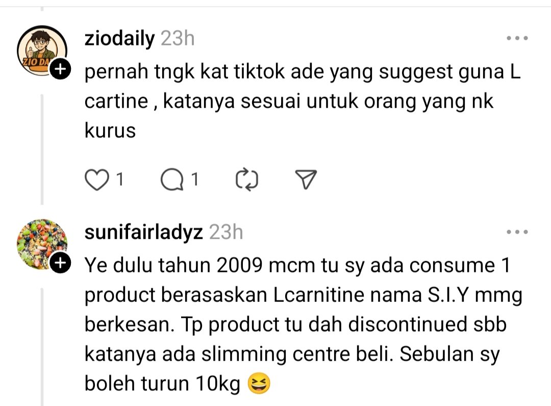 Bestnya kan kalau mkn supplement boleh kurus 10kg terus 😆