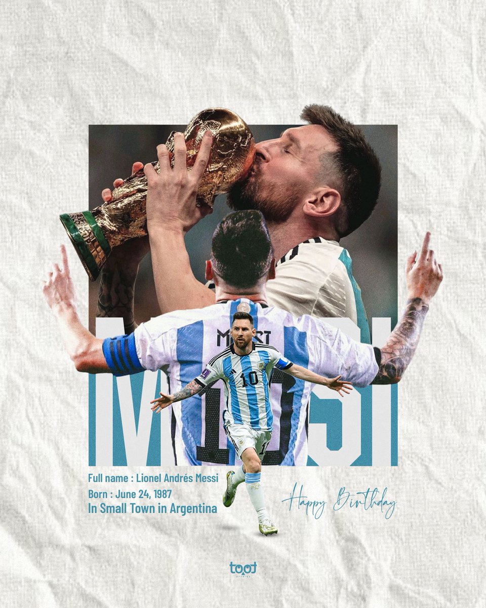 tootaffairs's tweet photo. Happy birthday Greatest

#Messi #HappyBirthday https://t.co/Pfu2DPsU5w