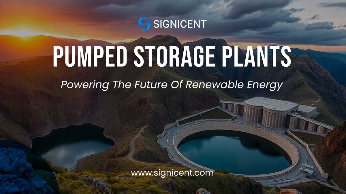 Signicent's tweet photo. The future of clean energy lies in 𝗣𝘂𝗺𝗽𝗲𝗱 𝗦𝘁𝗼𝗿𝗮𝗴𝗲 𝗣𝗹𝗮𝗻𝘁𝘀! They store surplus power, stabilize the grid, and enable large-scale renewable adoption—without battery waste.

Explore our latest blog! https://t.co/3mTs88pVEV
Visit now:- https://t.co/lZ32t5k5Ka https://t.co/BjAWxr2i9l