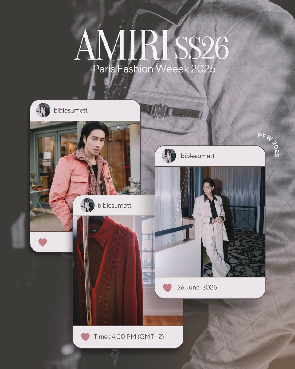 มาเพิ่มแล้ว นำไปใช้ได้เลยค่าา✨💕

#AMIRI #AMIRITHAILAND 
#AMIRIxBIBLE #AMIRISS26 
#ParisFashionWeek #PFW2025 

♡.°⑅ <a href="/biblesumett/">Bsumettikul</a> 
 #BibleWichapas #bsumone