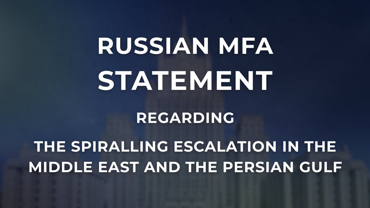 ⚡️ The US and Israeli attacks against Iran have resulted in a sharp deterioration in the Middle East and Persian Gulf.

This constitutes an exceptionally dangerous erosion of global and regional security.

❗️ We reiterate our call to halt escalation.

t.me/MFARussia/25405
