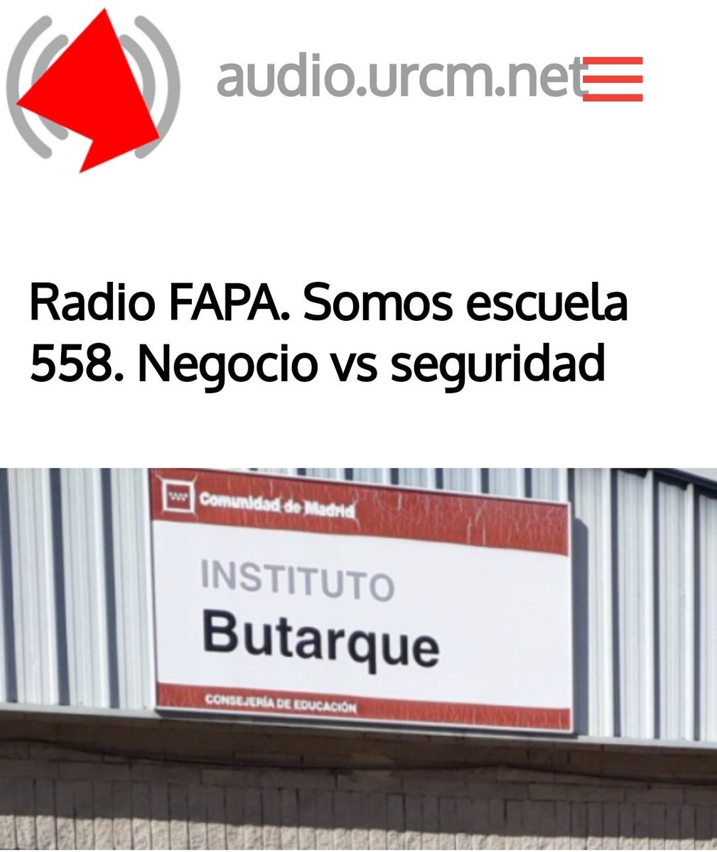 FAPA Giner Ríos (@fapa_giner_rios) on Twitter photo 📻 Radio FAPA Somos Escuela
<a href="/Radio_Enlace/">Radio Enlace</a> <a href="/jncrzm/">Radio FAPA</a>
🔴Clara Mozas habla de hidratación, bebidas energéticas y alternativas, todo para saber cuidar y cuidarnos. <a href="/JusticiaAliment/">Justicia Alimentaria</a> 🥛🍉🍊
🔴Conexión FAPA
🔴AMPA IES Butarque #Leganés
Programa👇
audio.urcm.net/Radio-FAPA-Som… 📻 Radio FAPA Somos Escuela
<a href="/Radio_Enlace/">Radio Enlace</a> <a href="/jncrzm/">Radio FAPA</a>
🔴Clara Mozas habla de hidratación, bebidas energéticas y alternativas, todo para saber cuidar y cuidarnos. <a href="/JusticiaAliment/">Justicia Alimentaria</a> 🥛🍉🍊
🔴Conexión FAPA
🔴AMPA IES Butarque #Leganés
Programa👇
audio.urcm.net/Radio-FAPA-Som…