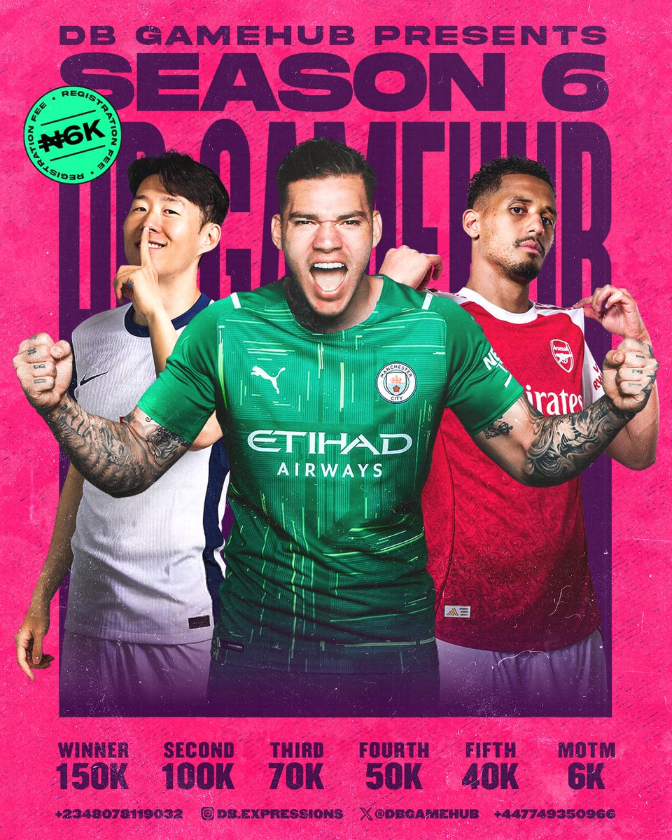 DB GAMEHUB FANTASY PREMIER LEAGUE SZN 6 
DM me to register❤️