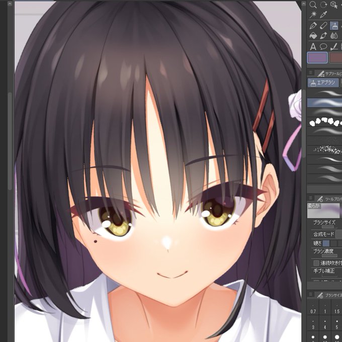 久々にいいナツメの顔が描けている 