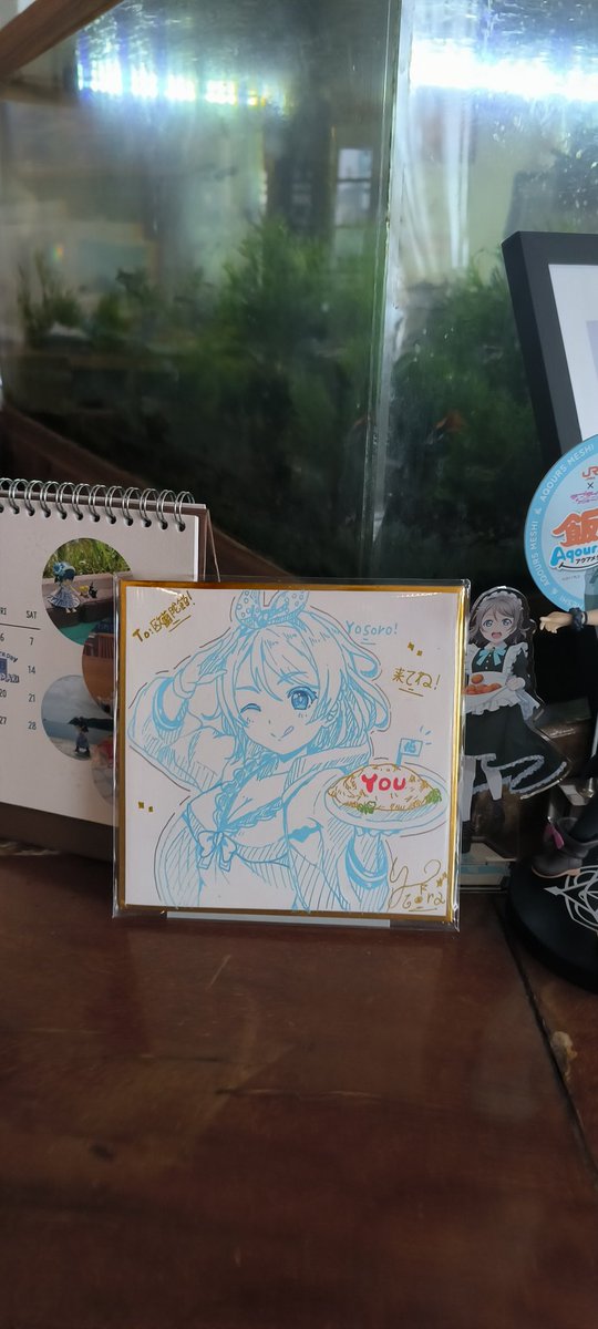 Kuntze_'s tweet image. 自分で描いた色紙を欧蘭陀館に置きました。