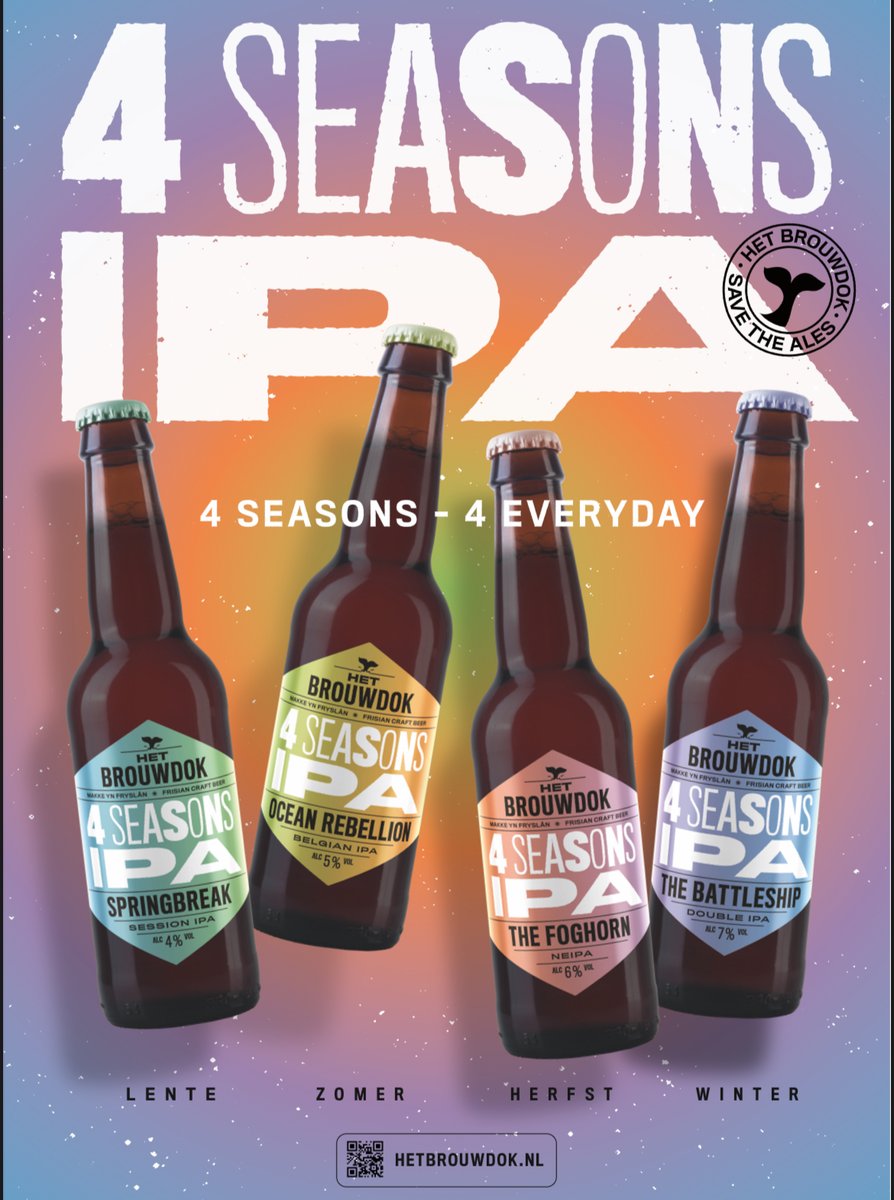 Vanaf morgen is het zover! We vullen onze nieuwste aanwinst af: een heerlijke Belgian IPA met 5% alcohol. Deze unieke IPA is onderdeel van onze 4-Seasons IPA , waarbij we elke seizoen een andere stijl IPA presenteren.

- OCEAN REBELLION | Belgian IPA | 5% alc.