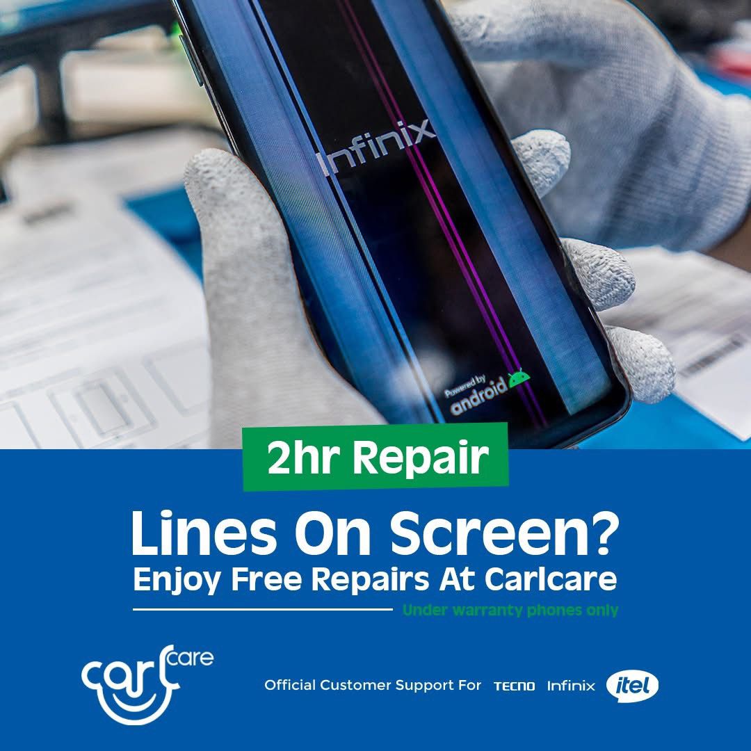 Carlcareug's tweet photo. ๐ฑ Lines on your Infinix screen?
Weโve got you covered!
โ
Free screen repairs for phones under warranty
โก Done in just 2 hours at Carlcare!
#CarlcareService #FreeRepair #InfinixSupport #Tecno #itel #FastFix #PhoneCare https://t.co/cwiDhPpB31