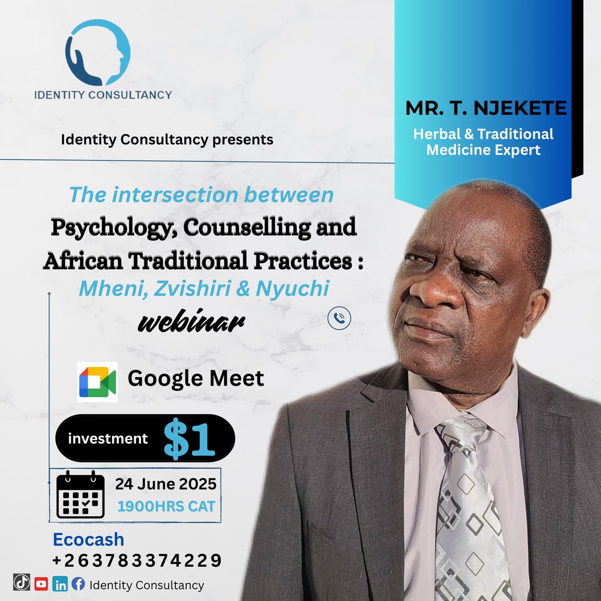 Tonight at 7pm we have an exciting presentation by 3 traditional healers who will demonstrate how "zvishiri" &amp; "mheni" works. How mental health practitioners can embrace that.

Ecocash your $1 &amp; book your place before space is fully filled. <a href="/MentalbalanceS/">Mental Balance Magazine</a> <a href="/thandaza_golide/">MaTshuma❤️✨</a>