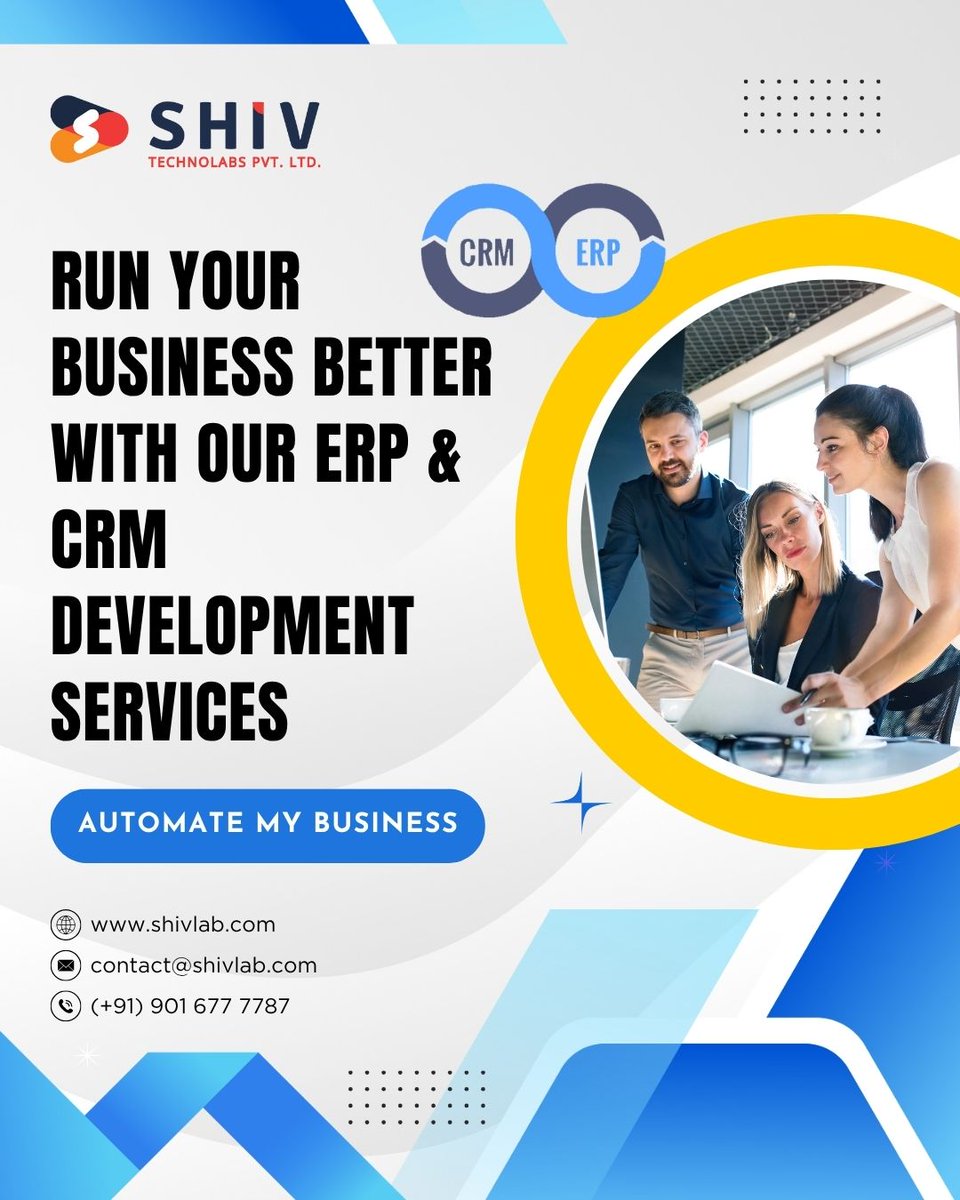 Shiv Technolabs offers smart ERP &amp; CRM Development Services to help you organize data, track leads, and simplify daily tasks.

🌐 𝐖𝐞𝐛𝐬𝐢𝐭𝐞: shivlab.com/erp-crm-develo…

#erpdevelopment #crmservices #businessautomation #customsoftware #shivtechnolabs #knightcoders
