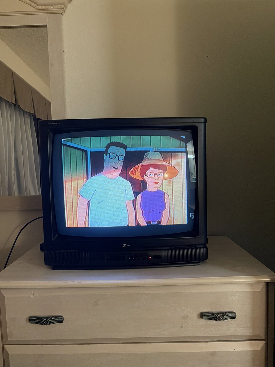 Watching King of the Hill on the big back TV