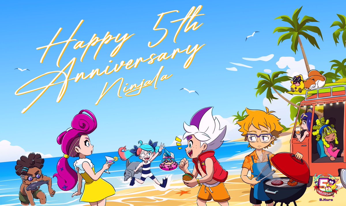 💛Happy 5th Anniversary #Ninjala💛 #ニンジャラ #Ninjalaart