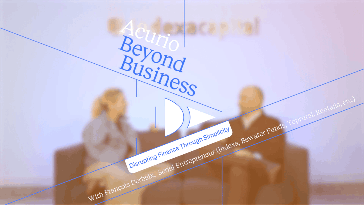 🚀 #AcurioBeyondBusiness | Episode 2
In this episode, Kate Cornell talks with François Derbaix (Indexa Capital) about bootstrapping, leaving consulting, and building companies.

💡 Real talk on stress, trade-offs &amp; early startup lessons.

📺 YouTube: lnkd.in/du6sza2p