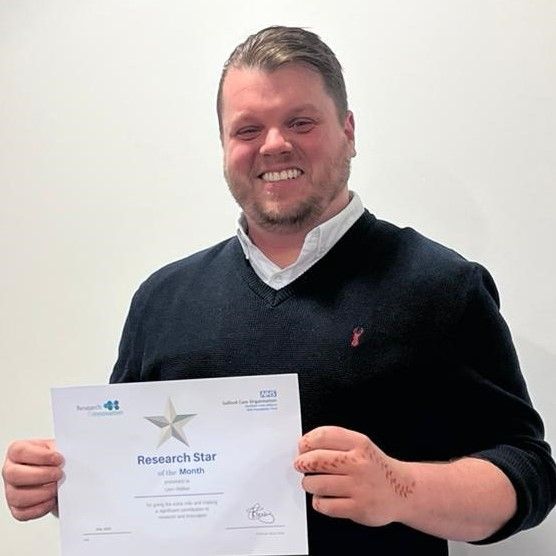 Meet our Salford research star of the month, Liam Walker! He's one of the unsung heroes behind the scenes in pathology - modest, always eager to teach &amp; contribute for the benefit of patients. He supports neuro-oncology clinical trials &amp;  colleagues say he is a great team player.