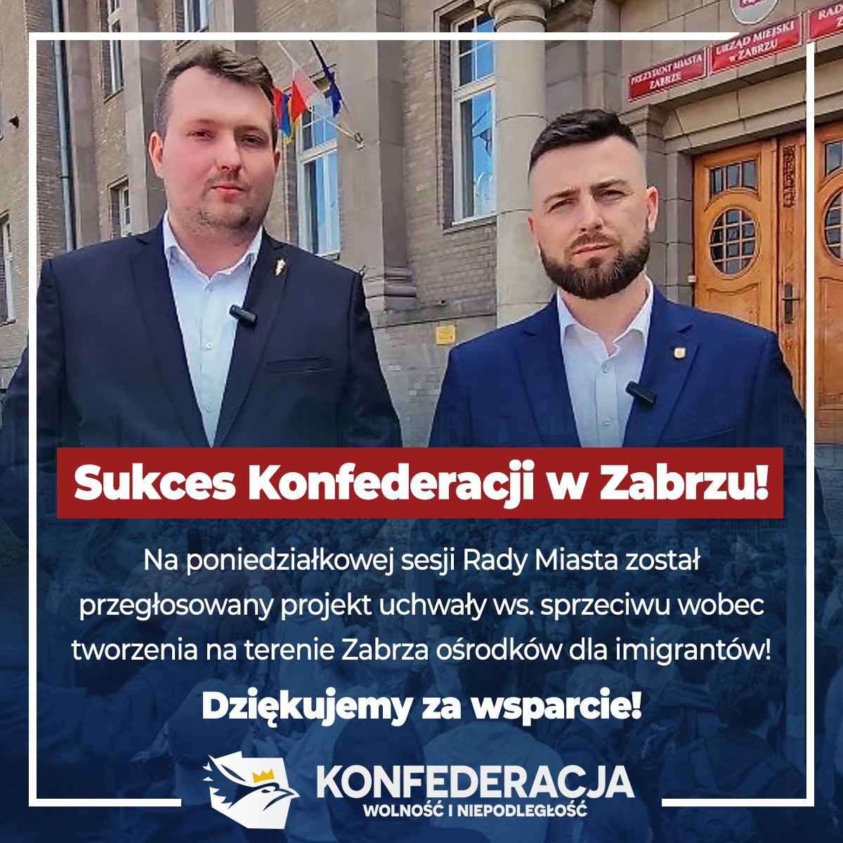 NIE dla ośrodków dla imigrantów w Zabrzu❗️

Wczoraj Rada Miasta zajęła się wnioskiem Komitetu Obywatelskiego, który reprezentował Rafał Mosiołek - pełnomocnik Komitetu oraz inicjator projektu, a dodatkowo przedstawił i bronił radny Sebastian Dziębowski.

Wniosek dotyczył