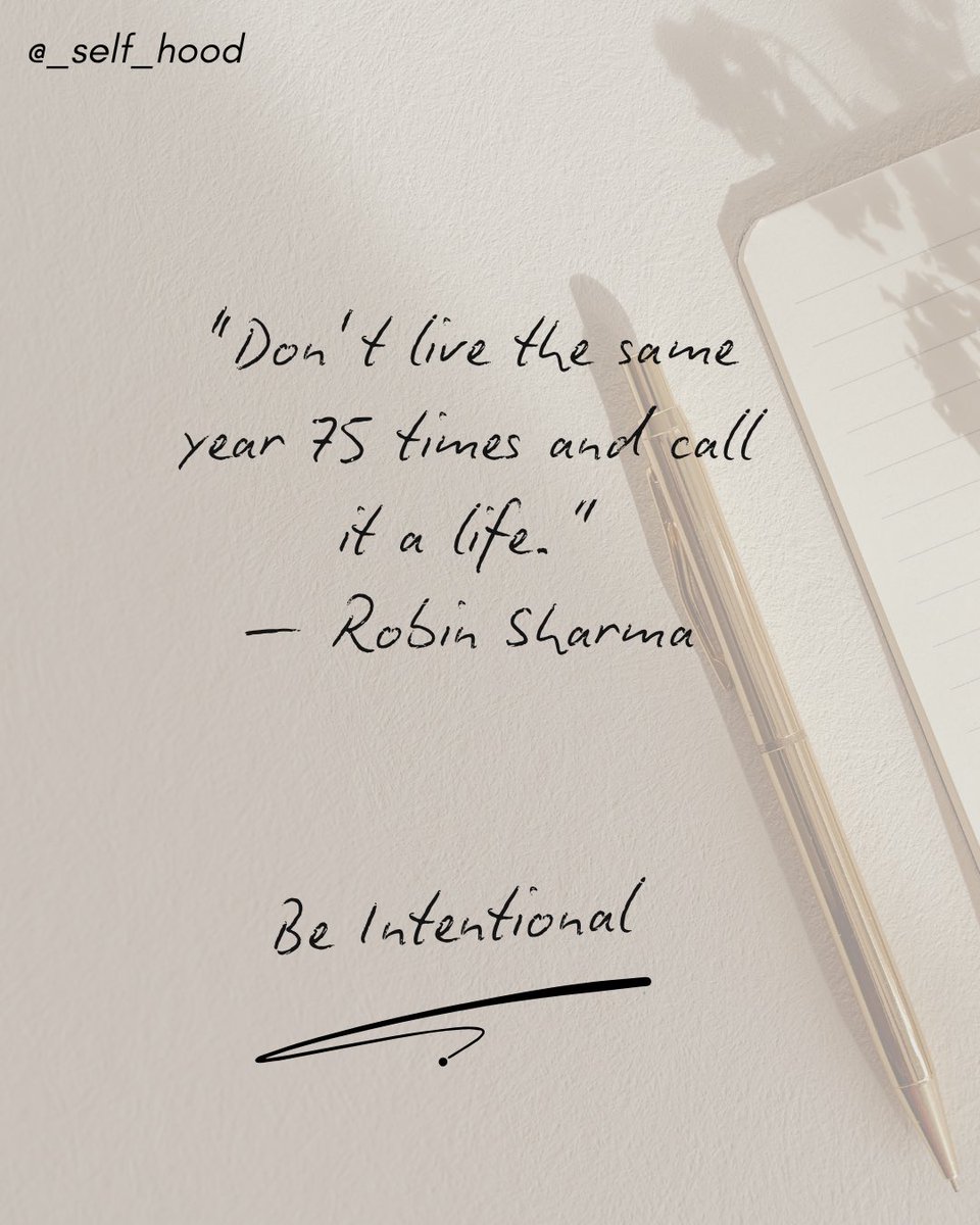 “Break the loop. Live the lesson.”

Life isn’t meant to be a rerun.
Same year. Same fears. Same tears.
Choose intention over repetition.
#BeIntentional #RobinSharma #Selfhood #fypシ #explorepage #Trending #viral