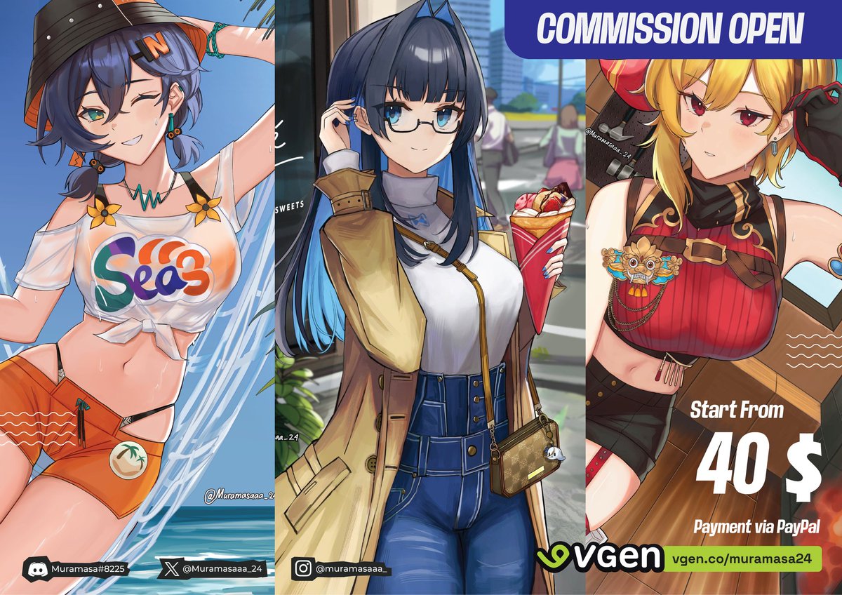 Vgen Coms Open(RTs are really appreciated)✨
Check my bio for slot availability.

You can directly order but, you can check my vgen for special price!
vgen.co/muramasa24

Progress tracker:
docs.google.com/spreadsheets/d…
Thx!

#CommissionOpen #Commission #ArtistOnTwitter #VGenComm