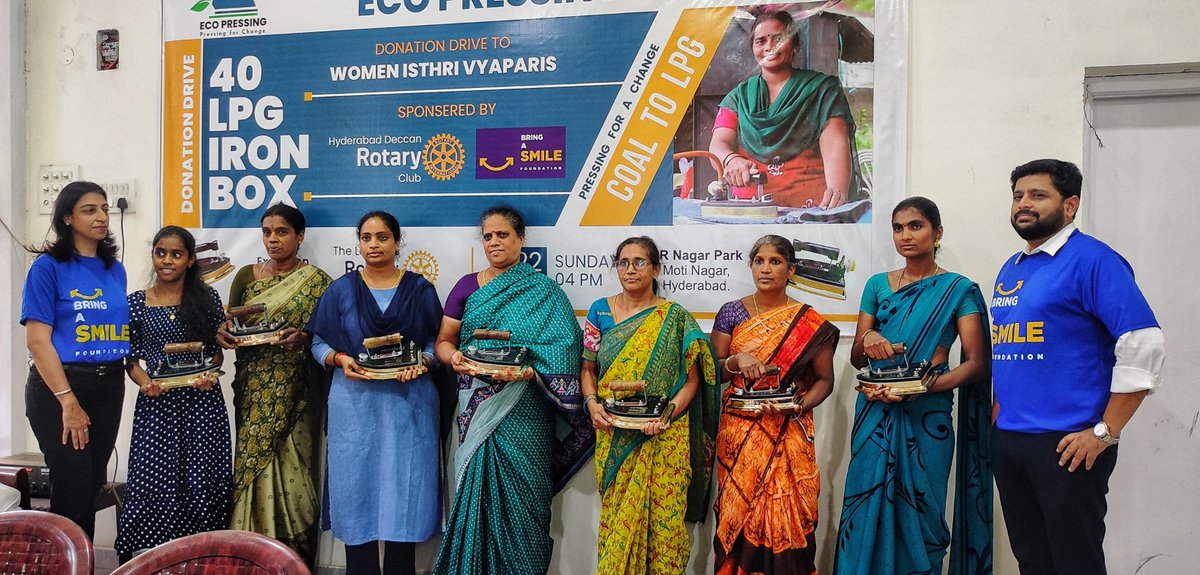 On Jun 22,2025, <a href="/bringasmileteam/">Bringasmileteam</a> sponsored 40 LPG iron boxes (INR 1 lakh approx) for women who iron (for a living) in partnership with Rotary Deccan club,Hyd. This is a shift from the traditional heavy, power guzzling coal irons to the environment &amp; health friendly, LPG iron box.