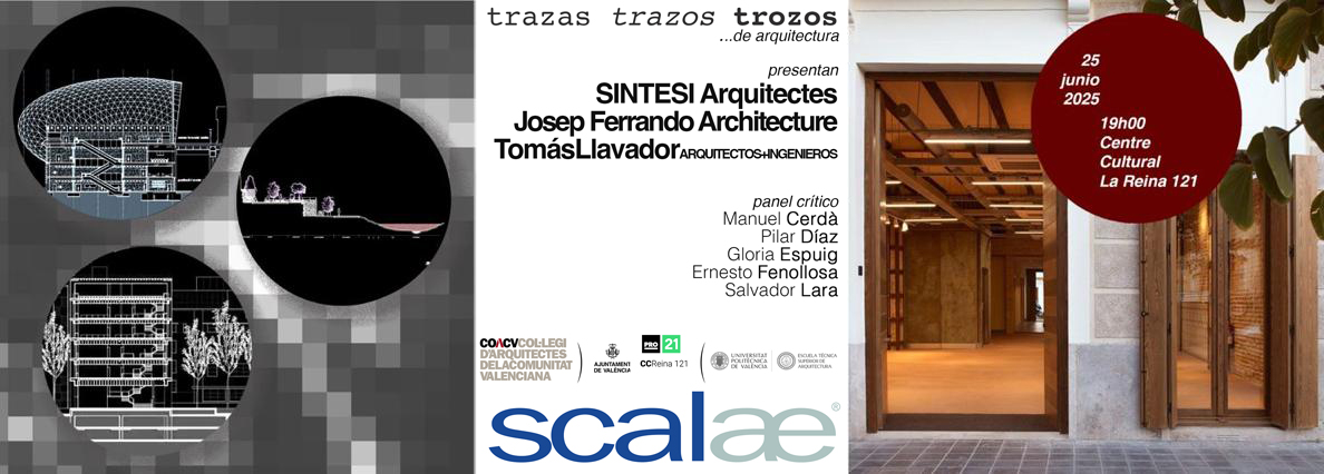 Sesión Profesional: 3 episodios de la serie <a href="/scalae/">scalae ed</a> con Sintesi Arquitectes, Josep Ferrando y TomasLlavador arquitectos+ingenieros
Centro Cultural La Reina 121, Valencia
25 de junio de 2025, 19:00
Aforo limitado, reserva plaza > scalae.net/evento/ttt-val…