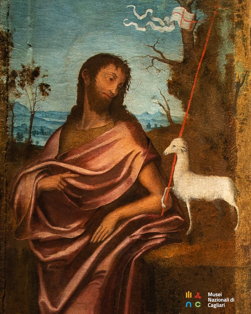 #24giugno 🗓️ oggi si celebra San Giovanni Battista raffigurato in una delle tavole laterali del Trittico della Consolazione di Pietro e Michele Cavaro. L’opera realizzata intorno al 1530-1535 era destinata alla chiesa di San Francesco di Stampace a #Cagliari.