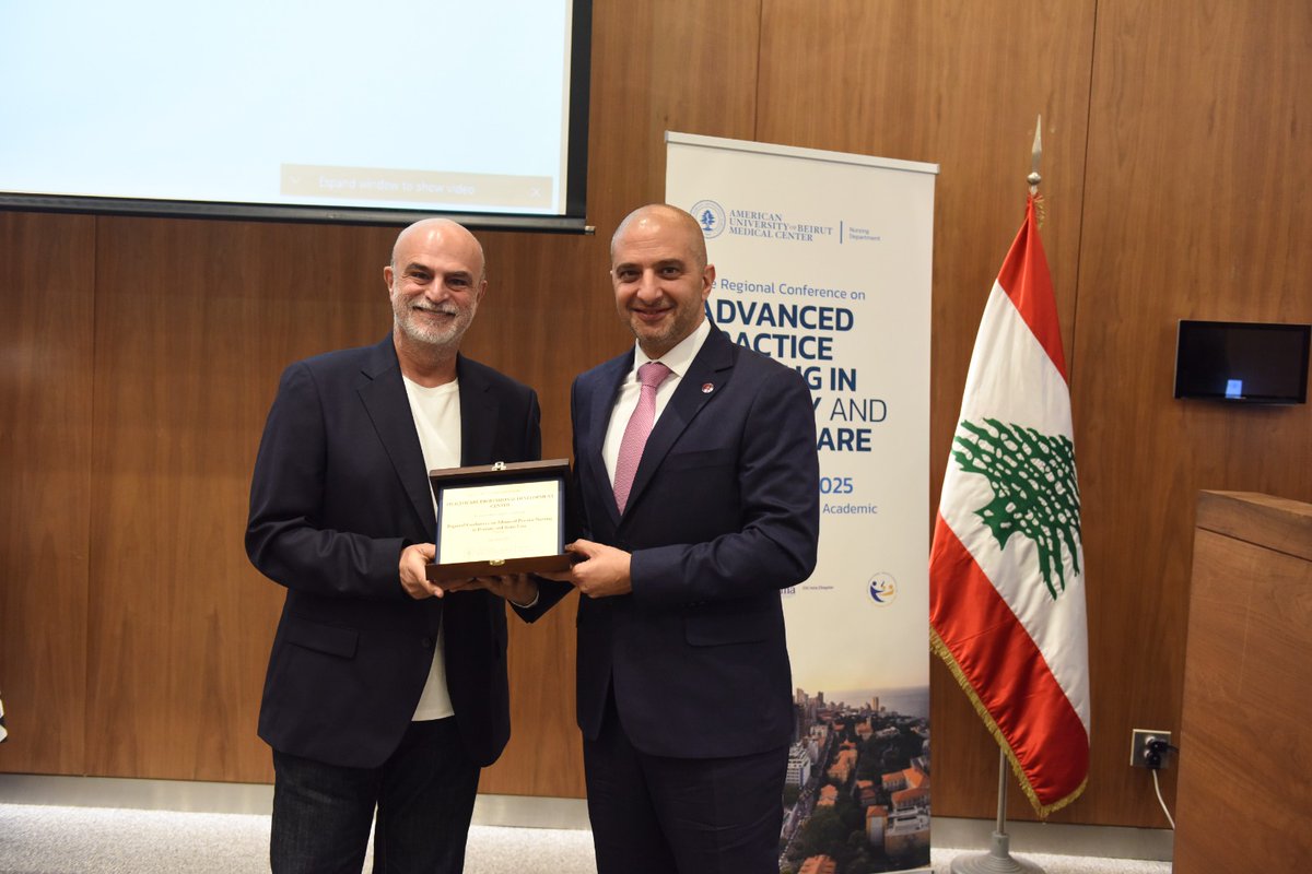 HPDC_AUB's tweet image. We’re honored to receive an award from the AUBMC Nursing Department in support of the "Regional Conference on Advanced Practice Nursing in Primary and Acute Care", represented by our AVP Dr Ali Taher!