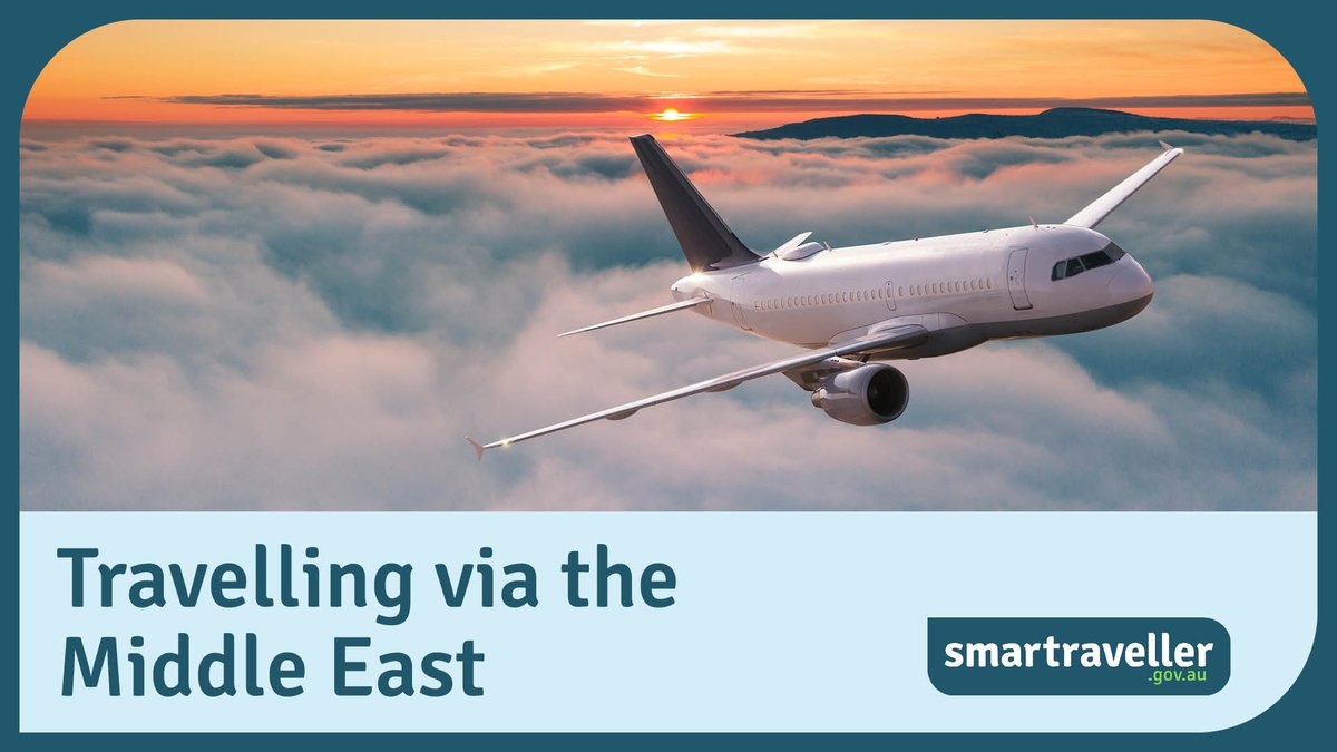 If you're travelling overseas and transiting through or flying near the Middle East, you can contact your travel agent or airline to check for any disruptions to your flight. They may also be able to help you confirm or reschedule your flights if required. (1/2)