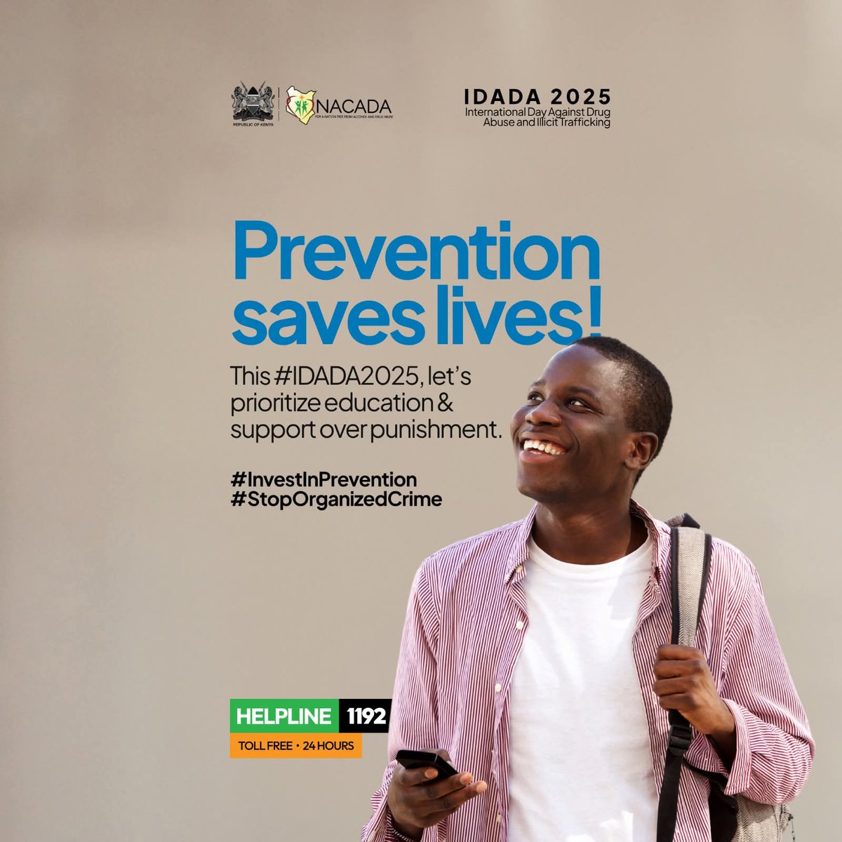 🚨 STOP THE CYCLE BEFORE IT STARTS! 🚨

💡 FACT: Every shilling spent on PREVENTION saves ten in rehabilitation!

This #IDADA2025, we're flipping the script:
✅ EDUCATION over punishment
✅ SUPPORT over stigma
✅ EMPOWERMENT over addiction

📢 Join the movement! Because when we