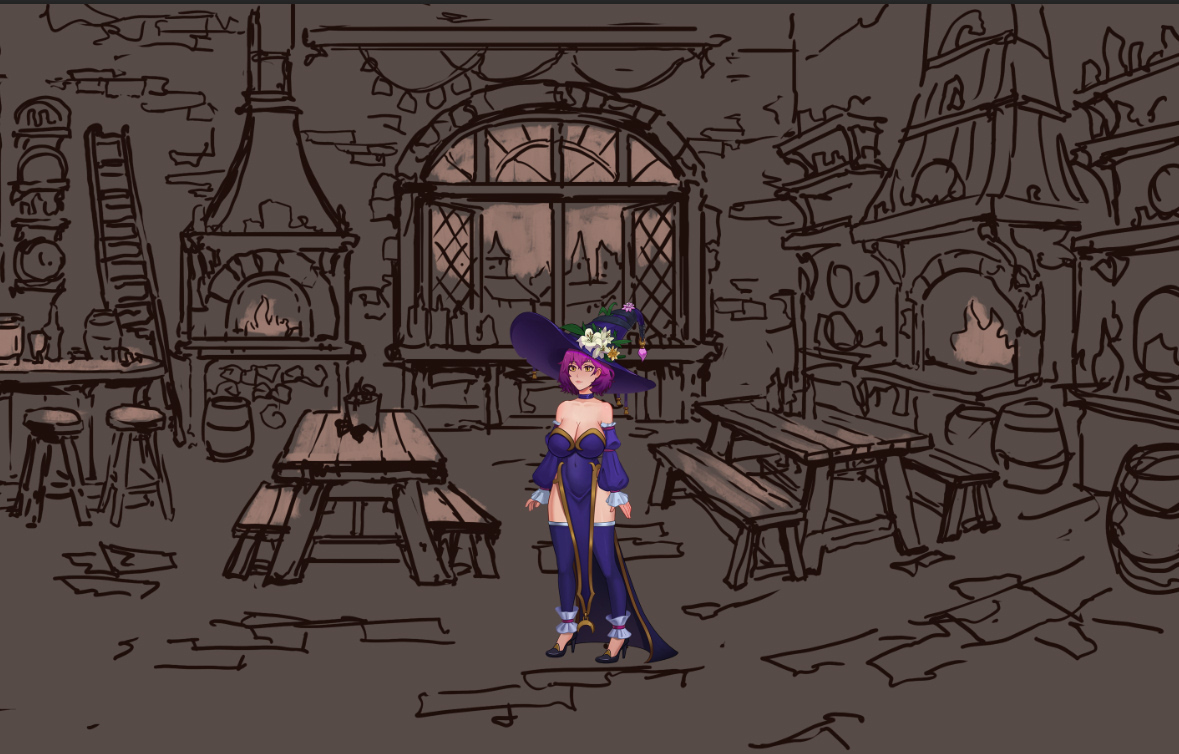 We have started work on the tavern location, which will be available in version 0.2, which we are already working on.

New activities and characters will be waiting for you in the tavern!
#hentaigame #indiedev #lewdgame