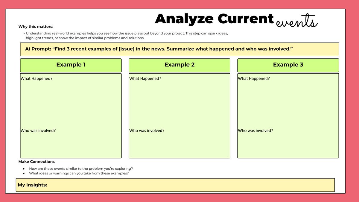 📰 Teaching real-world relevance just got easier!

Use this Analyze Current Events graphic organizer to help students explore how issues play out in the news.

✅ AI prompt included
✅ 3 case study breakdowns
✅ Built-in reflection
youtube.com/watch?v=uTGDSn…