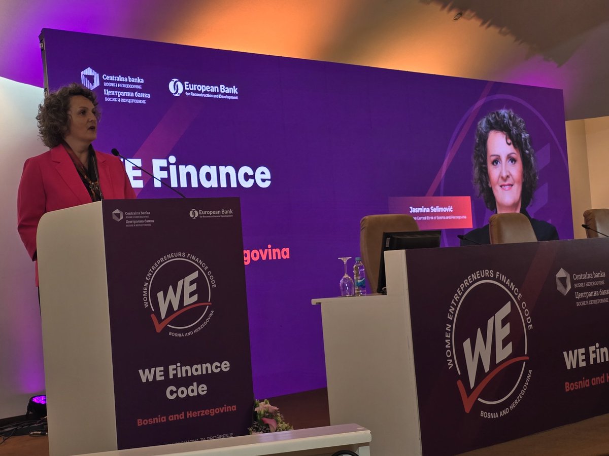 Moramo udrižiti snage i zajedno unaprediti ambient u koju rade žene preduzetnice. Nemožemo zapostaviti ekonomski potencijal svaki segment našeg društva <a href="/J_Selimovic/">Jasmina Selimovic</a> #WEFICode #BIHLaunch
