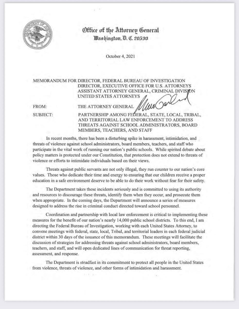 The Garland memo targeting school board parents was govt weaponized against “we the people.”  
If you got hurt, let us know. We’re digging and listening.