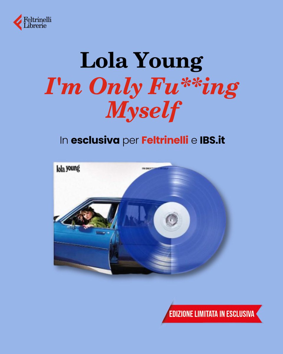 Feltrinelli Librerie (@feltrinelli_) on Twitter photo Il nuovo album di Lola Young sta per arrivare 😍
Scoprite il vinile blu di "I'm Only Fu**ing Myself" (<a href="/UMusicItalia/">Universal Music Italia</a>), insieme al poster "The Sad Sad Lady Edition", in uscita il 19/09, su Feltrinelli e Ibs.it 👉🏼 bit.ly/Feltrinelli_IM… Il nuovo album di Lola Young sta per arrivare 😍
Scoprite il vinile blu di "I'm Only Fu**ing Myself" (<a href="/UMusicItalia/">Universal Music Italia</a>), insieme al poster "The Sad Sad Lady Edition", in uscita il 19/09, su Feltrinelli e Ibs.it 👉🏼 bit.ly/Feltrinelli_IM…