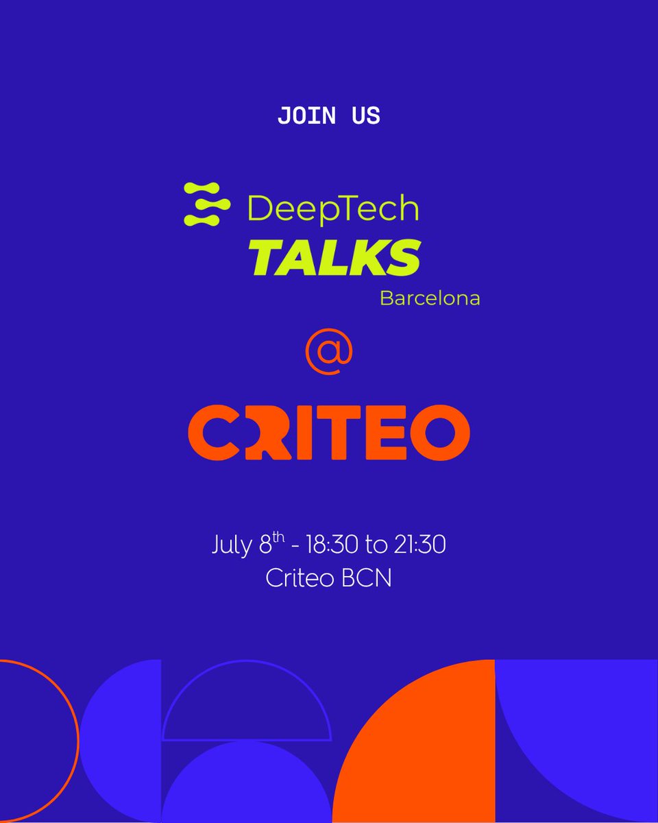 CriteoAILab's tweet image. 🔴 A new tech meetup in our BCN office is coming up!

Don&apos;t miss 🎤 @albertlumbreras&apos; talk: &quot;The #agentic paradigm: planning the future for machines that plan&quot; - A new reality where #AI evolves from predictive models to autonomous agents.

🔗 RSVP here! lnkd.in/dx3ctHe3