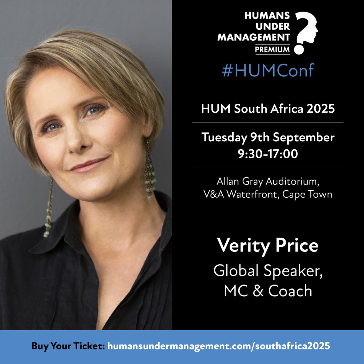 🌟 Thrilled to feature Verity Price (Global Speaker, MC &amp; Coach) at HUM South Africa 2025!

Discover how behavioural approaches build stronger client relationships, ease market anxiety, and create more confident clients.

🎟️ Tickets available at: humansundermanagement.com/southafrica202…