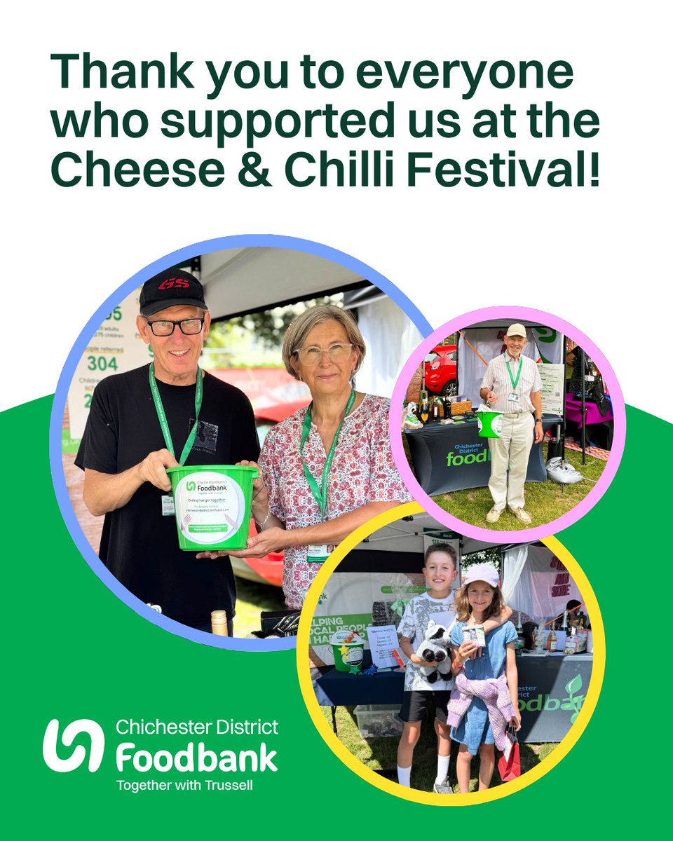 We had a great time at the Cheese &amp; Chilli Festival raising funds for #Chichester District Foodbank! 💚 Huge thanks to the organisers, volunteers &amp; everyone who supported us — we raised over £1,000 to help local people in need. Read more here 👉 bit.ly/cheese-chilli-…