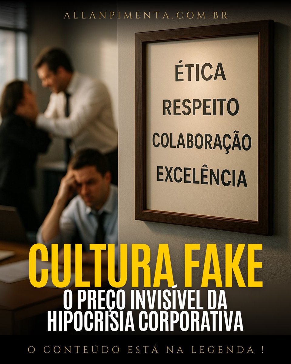 AllanCPimenta's tweet photo. Cultura não é o que tá na parede.
É o que tá na prática.
Se o discurso é bonito, mas o comportamento não entrega… isso não é cultura. É teatro corporativo.
#liderança #RH #treinamento #equipe #cultura https://t.co/llwbPuojf5