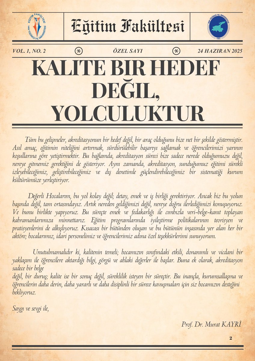 Van YYÜ Eğitim Fakültesi tweet media