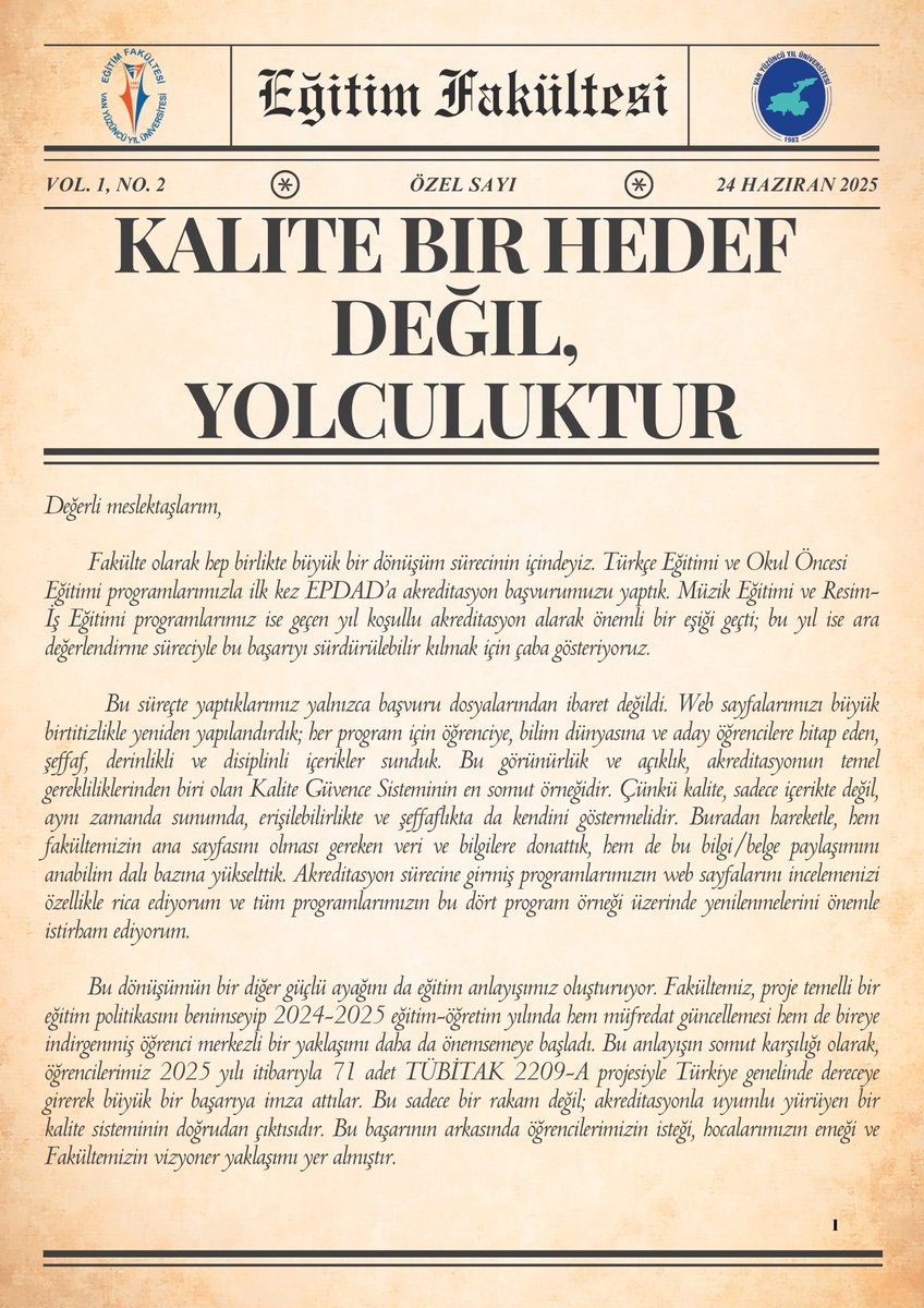 Van YYÜ Eğitim Fakültesi tweet media