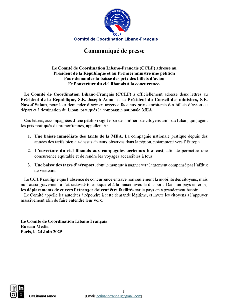 Comité de Coordination Libano-Français tweet media