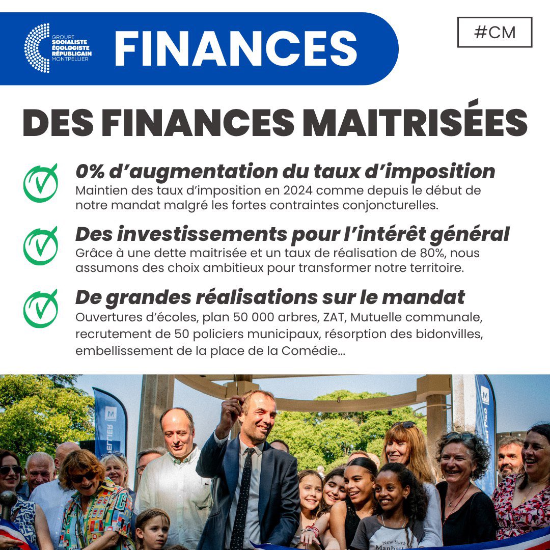 CoteMontpel's tweet photo. Le compte administratif 2024 de @montpellier_ est très bon. Il traduit à la fois notre sérieux budgétaire et nos ambitions pour la ville. @MDelafosse https://t.co/yjJT0ceEf7