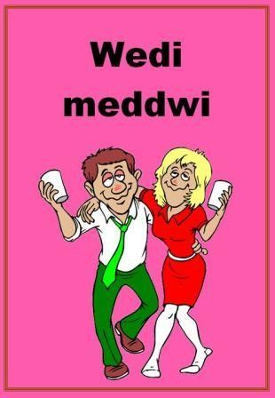 1.DISGRIFIADAU  Pa air sy’n dy ddisgrio di neu dy ffrindiau?  Which word describes you or your friends?
WEDI MEDDWI  (drunk) Mae hi wedi cael un yn ormod. She’s had one too much.
#disgrifiadau #WelshDescriptions