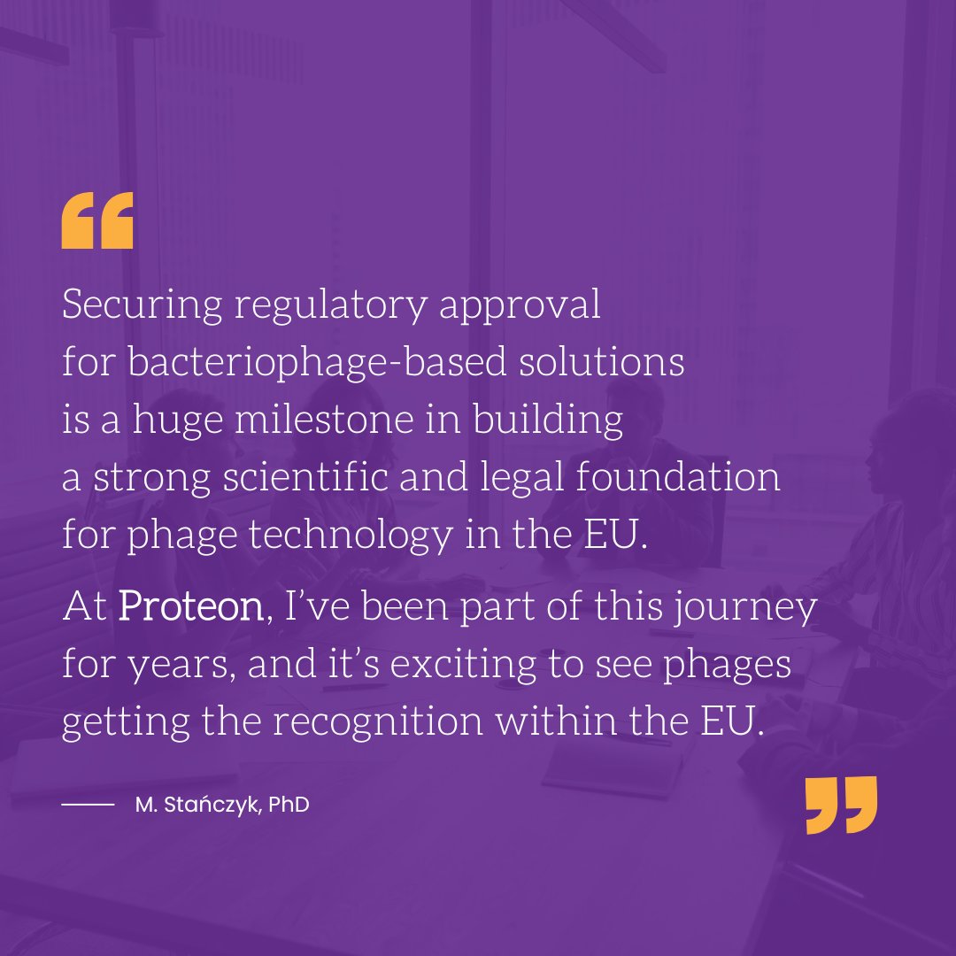 Proteonpharma's tweet photo. Meet our Team: 
Today, we highlight Małgorzata Stańczyk, PhD, our Chief Registration and IP Officer. Małgorzata guides our project teams through the complex regulatory landscape, prepares and submits registration dossiers, and oversees our IP strategy.
#PhageScience #Phages https://t.co/Ze5hjeX7m4