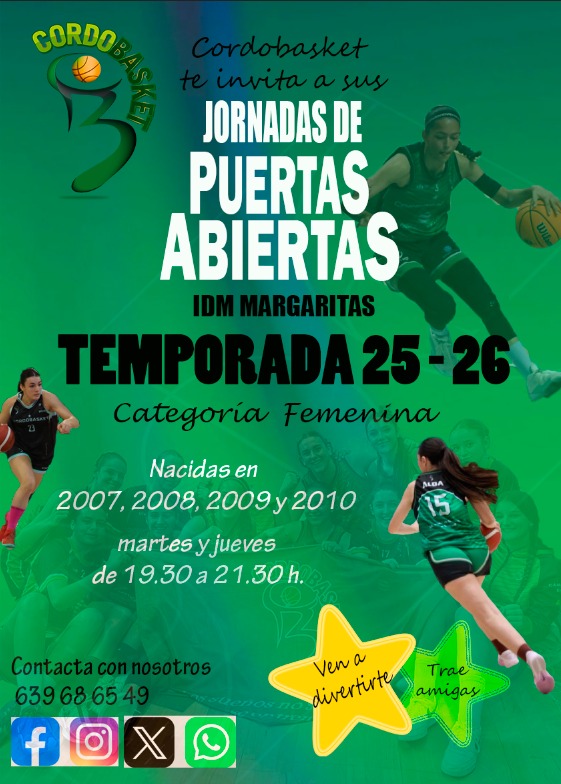 CordobasketCD's tweet photo. Terminamos esta semana con las jornadas de Puertas Abiertas!! Recuerda, martes y jueves de 19.30-21.00 horas. No faltes!!! #SomosCBKT https://t.co/5RZaIessxN