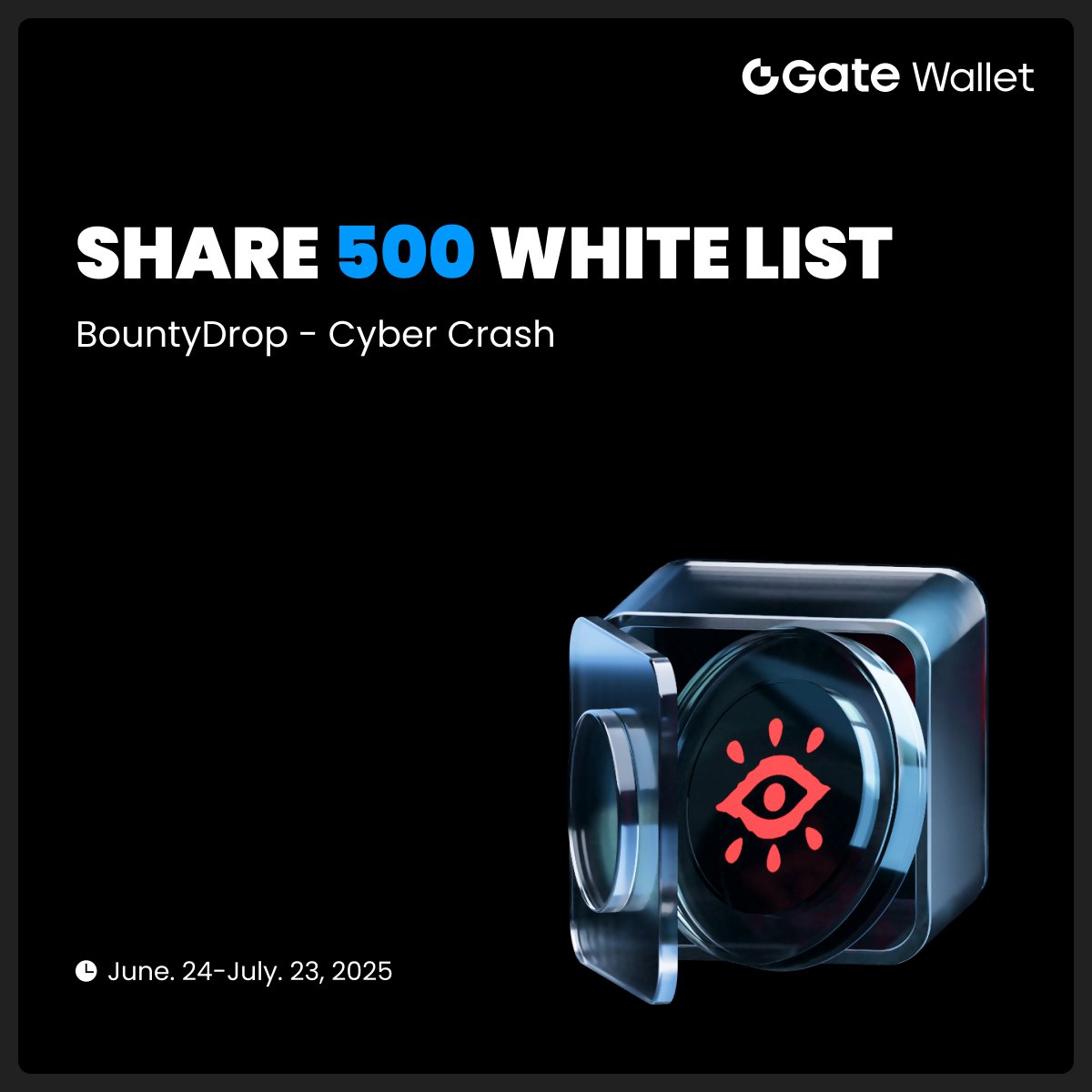 Gate Wallet (@gatewallet) on Twitter photo ๐ฅ#GateWallet & <a href="/CyberCrashRpg/">Cyber Crash</a> #BountyDrop is Live!
Complete the Tasks to Share 500 Whitelist
โ
Hold assets worth at least 10 USDT (or equivalent) in Gate Wallet across all chains.
โ
Follow Cyber Crash on X
โ
Join Cyber Crash Discord
โ
Retweet Cyber Crash Tweet
โ
Submit ๐ฅ#GateWallet & <a href="/CyberCrashRpg/">Cyber Crash</a> #BountyDrop is Live!
Complete the Tasks to Share 500 Whitelist
โ
Hold assets worth at least 10 USDT (or equivalent) in Gate Wallet across all chains.
โ
Follow Cyber Crash on X
โ
Join Cyber Crash Discord
โ
Retweet Cyber Crash Tweet
โ
Submit
