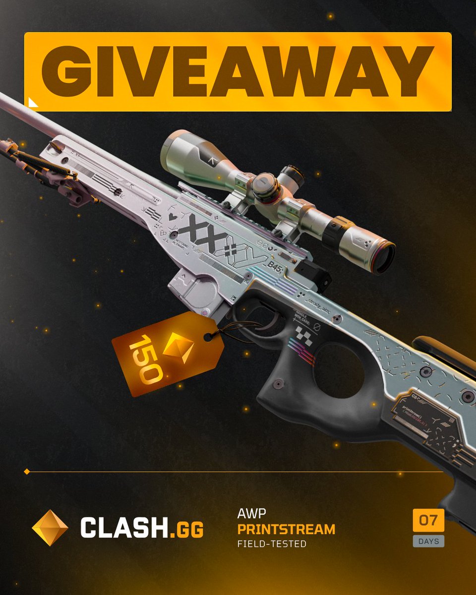Zabidaexyt's tweet photo. 🎉 AWP PRINTSTREAM | FT | 150 🪙 |🎉

To enter:

✅ Follow me &amp; @clashdotgg 
✅ Like &amp; Retweet
✅ Tag a friend in the comments

Good Lucks🧡 https://t.co/4Peg1oS8Ep