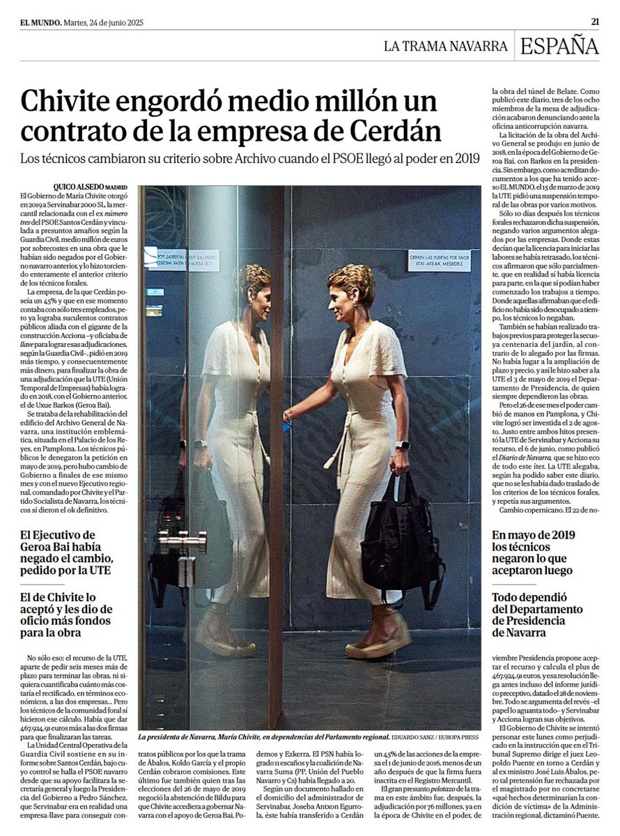Cuca Gamarra (@cucagamarra) on Twitter photo Los contratos para la empresa de Cerdán engordaron cuando Chivite llegó al Gobierno de Navarra como por arte de magia.
Pero no era magia, eran tus impuestos. Los contratos para la empresa de Cerdán engordaron cuando Chivite llegó al Gobierno de Navarra como por arte de magia.
Pero no era magia, eran tus impuestos.