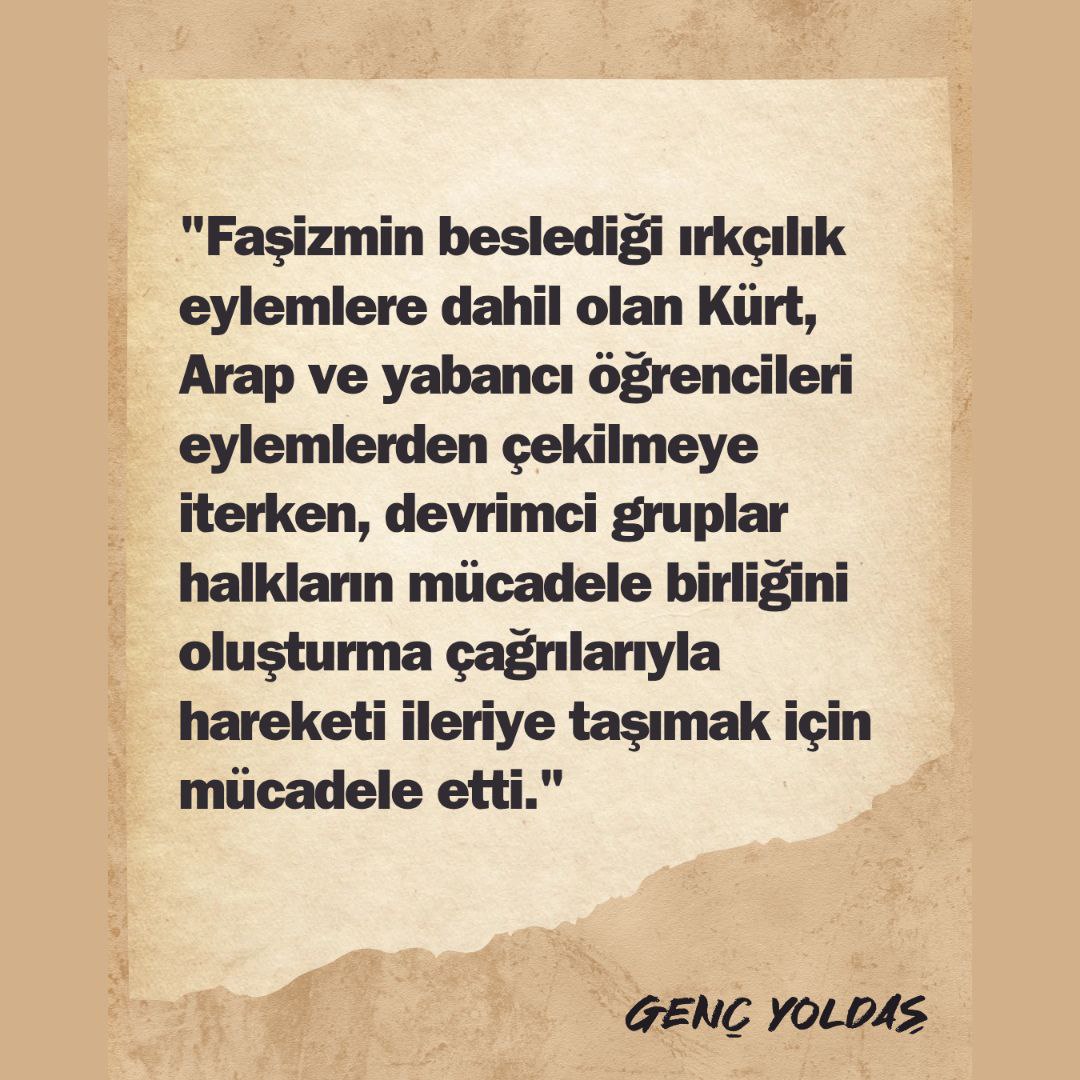 Dergimizin Özel sayısında yayınlanan T. Uğur Özgür'ün yazdığı "Eylem Sürecinde Gençlik İçerisindeki Siyasal Grupların Çatışması Üzerine" başlıklı yazısına aşağıdaki bağlantıdan ulaşabilirsiniz. 
gencyoldas.wixsite.com/gencyoldas/pos…