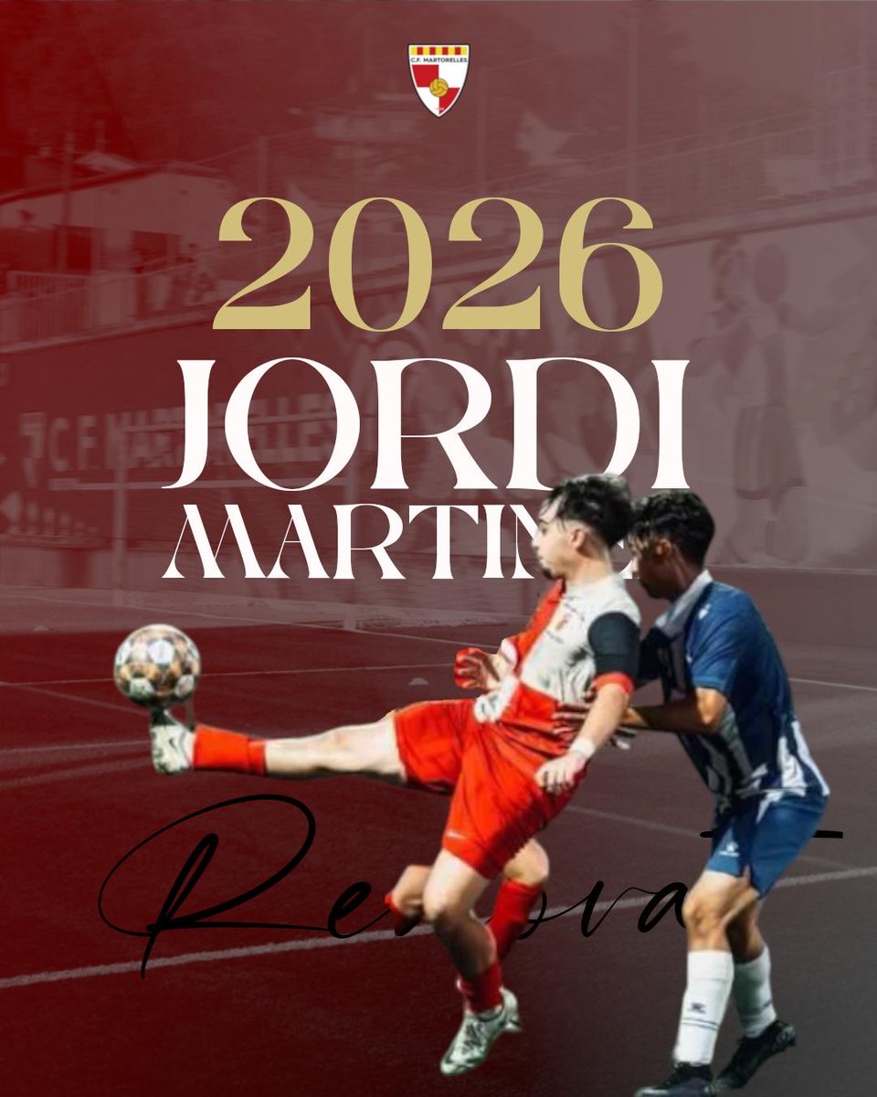 CF Martorelles (@cfmartorelles) on Twitter photo ✍️  Jordi Martínez i Martorelles continuaran junts una temporada més.
Jugador de la casa que continuarà aportant talent i gols a l’atac. 
Sort i éxits ! 🔴⚪️ ✍️  Jordi Martínez i Martorelles continuaran junts una temporada més.
Jugador de la casa que continuarà aportant talent i gols a l’atac. 
Sort i éxits ! 🔴⚪️