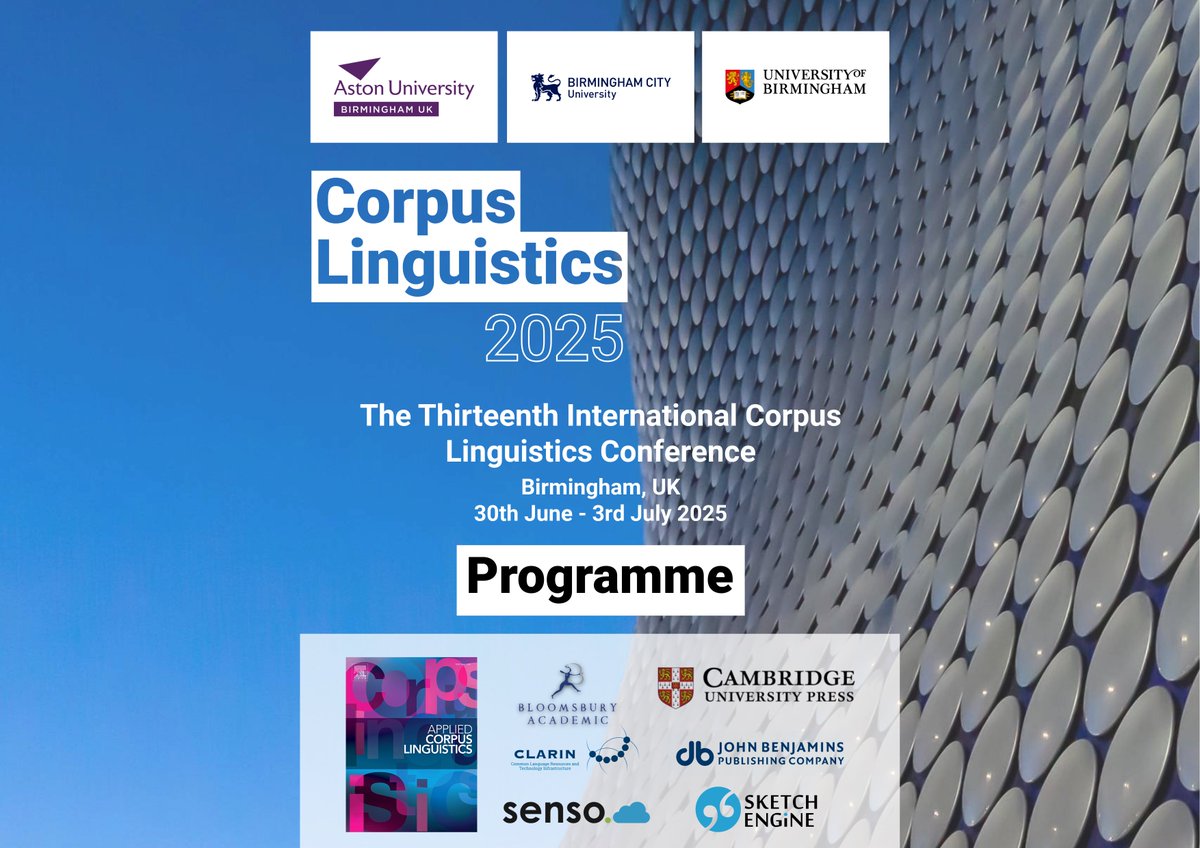 Less than a week to go until #CL2025!

The conference programme and book of abstracts are now available: cl2025.co.uk/programme