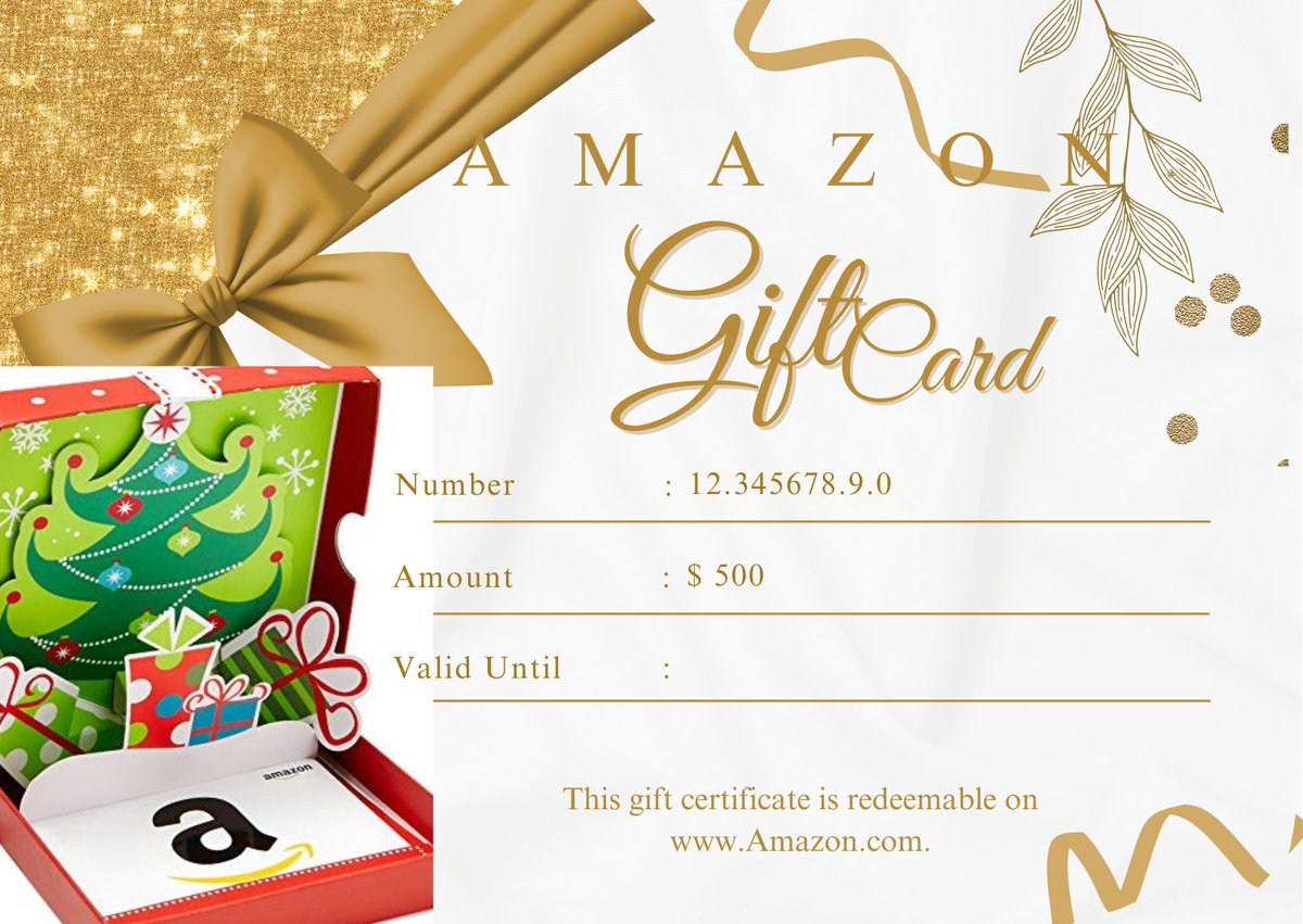 BarbaraM59879's tweet photo. Great News !!
You can win $500 on your Amazon gift card.
Link: https://t.co/4RmY4exJk8
#AmazonGiftCard #FreeAmazonGiftCard
#AmazonDeals #GiftCardGiveaway
#AmazonPromo #GiftCardAlert
#GiveawayTime #AmazonWin
#AmazonShopping
#WinGiftCard
#AmazonRewards #DigitalGiftCard
#AmazonVou https://t.co/vKCMb2s9eB