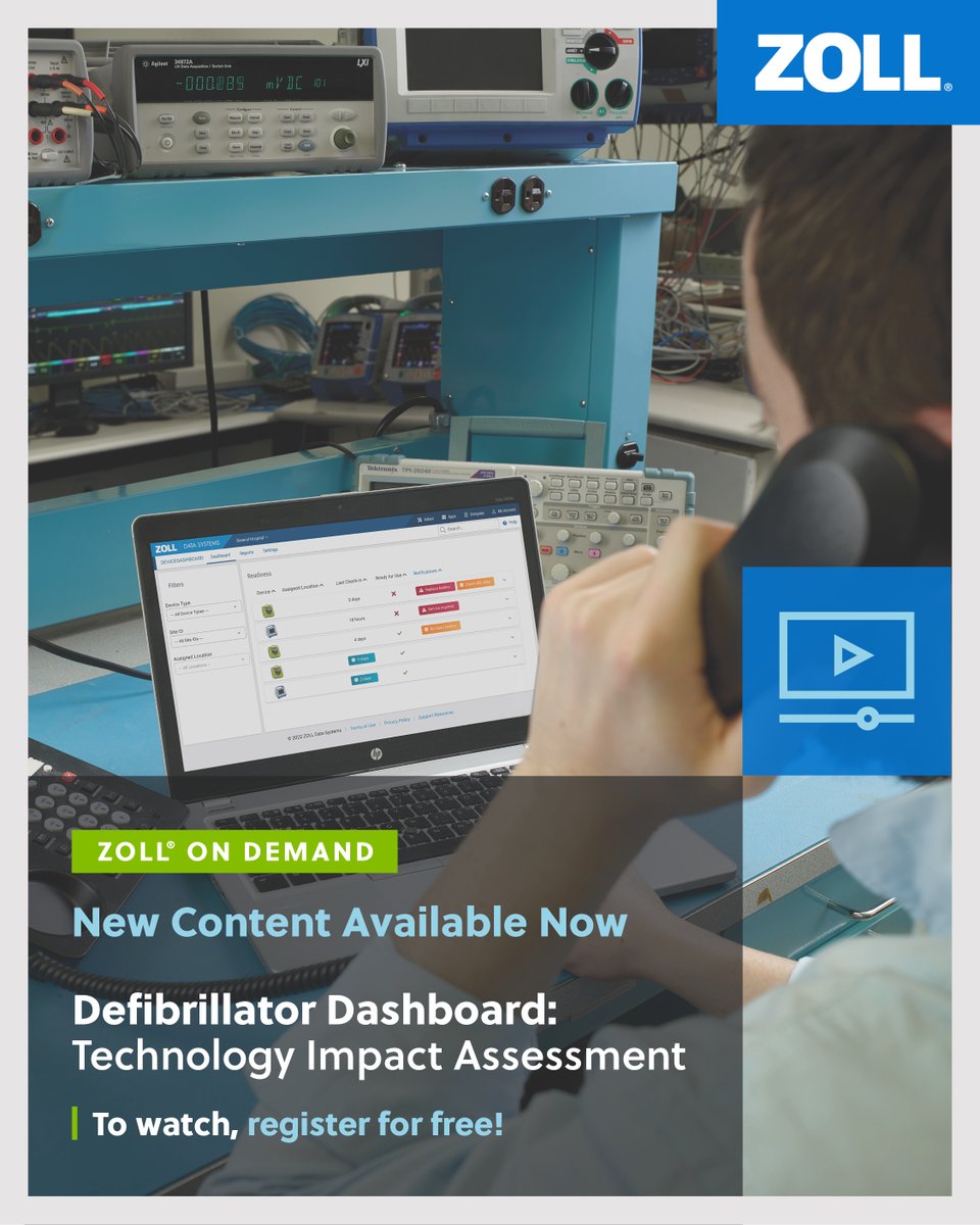 ZOLL EMS and Fire (@zollemsfire) on Twitter photo New content available on ZOLL® On Demand: Defibrillator Dashboard: Technology Impact Assessment. 
Register for free or log in to ZOLL On Demand to enjoy this NEW video and more: hubs.ly/Q03tj9s60 (language: English) New content available on ZOLL® On Demand: Defibrillator Dashboard: Technology Impact Assessment. 
Register for free or log in to ZOLL On Demand to enjoy this NEW video and more: hubs.ly/Q03tj9s60 (language: English)